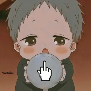 🖕 b843403f bambino, carino, offensivo, gesto, dito medio, cursore telegram sticker