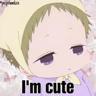😊 de65b574 I'm cute Anime, Carino, Bebè, Cartone animato telegram sticker