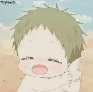 😁 e0f001a7 Anime, Bebè, Bambino, Carino, Spiaggia, Conchiglia telegram sticker