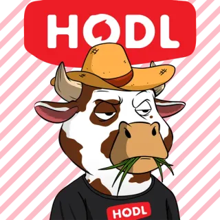 ✊ 4e72170c HODL крипто, держать, мем, корова, животное, биткоин whatsapp sticker