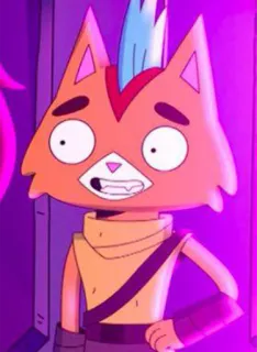 😏 6016022a Gary Goodspeed Final Space dibujo animado, animal, alienígena, naranja, pelo azul, animado, ciencia ficción, final space whatsapp sticker