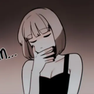 🩺 059124bb um... anime, meisje, cartoon, denken, vragen whatsapp sticker