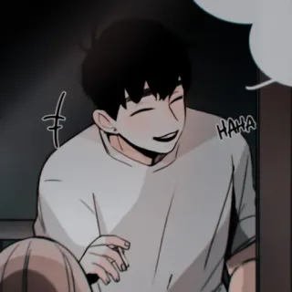 🕯 2d31e8be HAHA Cartoon, Glimlach, Blij, Personage, Manhwa whatsapp sticker