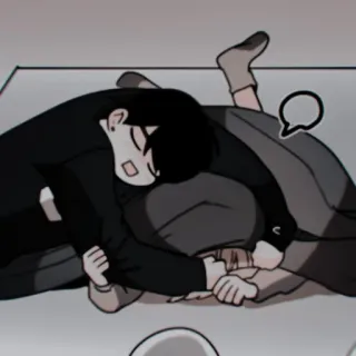 ✖️ 8482cf3c slapen, anime stijl, cartoon, karakters, knuffelen whatsapp sticker