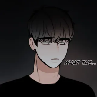 ✖️ b22f7a21 WHAT THE... man, anime stijl, uitdrukking, stripstijl whatsapp sticker