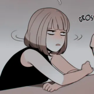 ✖️ c235cc6e GROSS vies, walging, anime, cartoon, vrouw, geïrriteerd whatsapp sticker