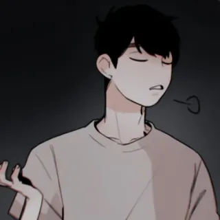 ✖️ d770e1c9 man, cartoon, anime, teleurgesteld, verveeld, moe whatsapp sticker