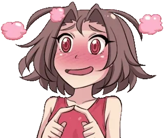 🥺 4d55ab37 аниме, краснеет, мило, девушка, застенчивый whatsapp sticker