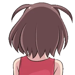 🎈 8f2c6e68 аниме, девушка, вид сзади, коричневые волосы whatsapp sticker