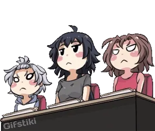 🎈 9689eb80 аниме, судьи, панель, раздраженный, скучающий, бесстрастный whatsapp sticker