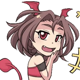 🎈 e80a09a4 メリー Аниме, Девушка-демон, Дьявол, Манга, Красный, Мультфильм whatsapp sticker