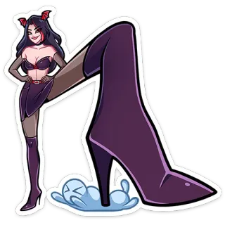 ⭐ 150b7e4e женщина, мультфильм, демон, вампир, каблук, влюбленность telegram sticker