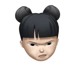 👧 30bd6bf8 emoji, memoji, twarz, zły, osoba, dziewczyna telegram sticker