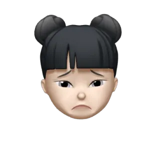 👧 359f6b40 Emoji, Memoji, Smutny, Płaczący, Nieszczęśliwy, Twarz, Kreskówka, Sztuka cyfrowa telegram sticker