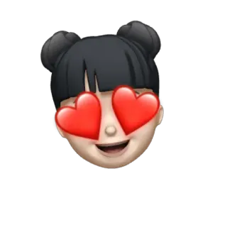 👧 44793b1b Emoji, Oczy w serca, Miłość, Szczęśliwy, Kobieta, Dziewczyna, Naklejka telegram sticker