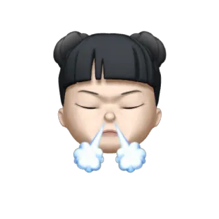 👧 621c3c39 Emoji, Memoji, Głowa, Twarz, Para, Zły, Sfrustrowany telegram sticker