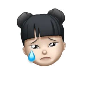 👧 6a9b1992 Emoji, Smutny, Płaczący, Łza, Zmartwiony, Kobieta, Dziewczyna telegram sticker