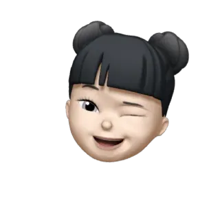 👧 847fe166 kreskówka, dziewczyna, twarz, awatar, memoji, mrugnięcie telegram sticker