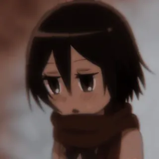 🀄 73bb723f Mikasa Ackerman Attack on Titan Anime, Manga, Dibujo animado, Chibi, Femenino, Personaje telegram sticker