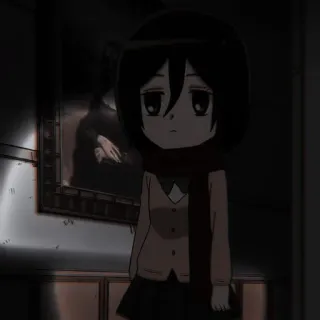 🀄 860c649c Mikasa Attack on Titan Anime, Manga, Dibujos animados, Mikasa Ackerman, Ataque a los Titanes, AOT, Shingeki no Kyojin, Pegatina telegram sticker