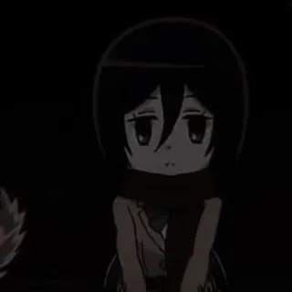 🀄 9e047cc0 Mikasa Ackerman Attack on Titan Anime, Chibi, Triste, Manga, Lindo, Chica telegram sticker