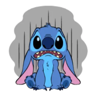 😨 33132ced Stitch Lilo & Stitch การ์ตูน, ดิสนีย์, เอเลี่ยน, เศร้า, น่ารัก whatsapp sticker