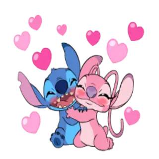 💖 38856a2b Stitch สติทช์, นางฟ้า, ความรัก, ดิสนีย์, การ์ตูน whatsapp sticker
