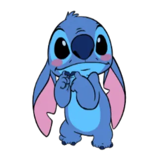 😶 6a163a56 Stitch Lilo & Stitch น่ารัก, การ์ตูน, เอเลี่ยน, สีฟ้า, สติทช์ whatsapp sticker