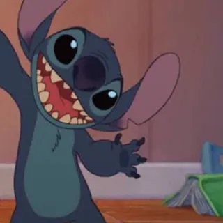 🌝 5d396b16 Stitch Cartoon, animiert, Figur, blau, Disney, Lilo und Stitch whatsapp sticker