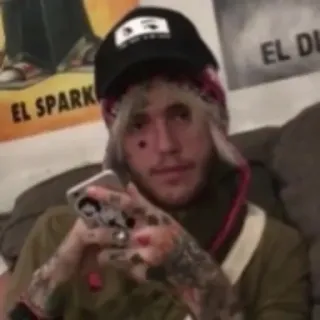 😐 20ef549d Lil Peep rapper, musicista, ritratto, Lil Peep, cantante telegram sticker