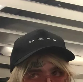 🙄 23c165f5 MAY HELL BE LIT cappello, testo, offensivo telegram sticker
