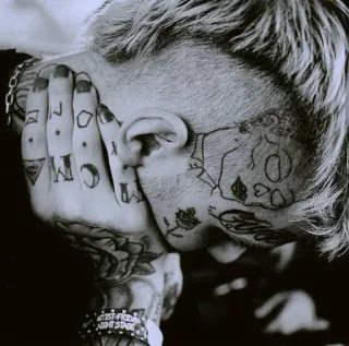 😢 267aaa7b Lil Peep rapper, musica, tatuaggio, ritratto, triste, emo telegram sticker