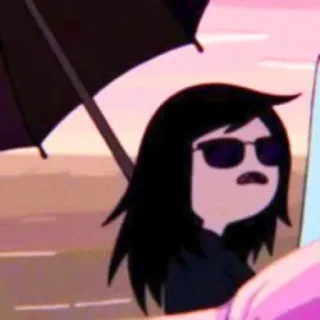😧 0c26ba79 Marceline Adventure Time Marceline, Hora de Aventura, Desenho animado, Vampira, Óculos de sol telegram sticker