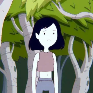 😔 6b115e51 Marceline Adventure Time desenho animado, animado, vampiro, menina, Hora de Aventura, Marceline telegram sticker