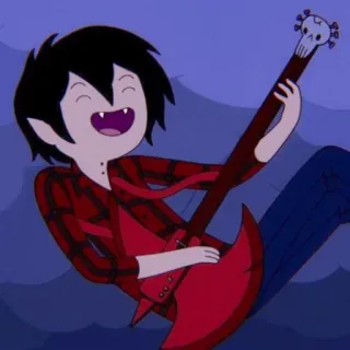 😄 7ea3445b Marceline Adventure Time Marceline, Hora de Aventura, vampira, desenho animado, guitarra, música telegram sticker