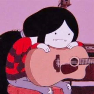 😕 f7dc113b Marceline Adventure Time desenho animado, vampiro, guitarra, música, animado, personagem fictício telegram sticker