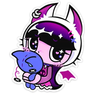 ☺ 08aeb919 mignon, dessin animé, chauve-souris, gothique, poupée, monstre telegram sticker