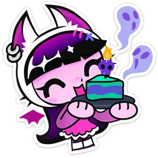 🎂 1fe04060 Dessin animé, Halloween, Anniversaire, Fantômes, Mignon, Monstre telegram sticker