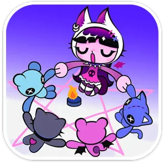 ⭐ 338d30be mignon, gothique, occulte, dessin animé, animé telegram sticker