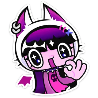 👌 357e8b61 Dessin animé, Chauve-souris, Halloween, Monstre, Mignon, Anime telegram sticker