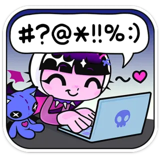 ⭐ 44c17d05 #?@*!!%:) en colère, symboles, clavier, ordinateur telegram sticker