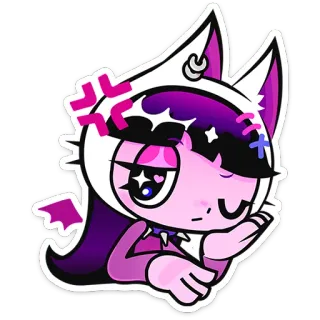 ⭐ 710da296 Dessin animé, Mignon, Fantaisie, Monstre, Rose, Violet telegram sticker