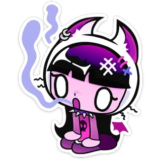 😲 a6548b4a mignon, dessin animé, violet, kawaii, monstre telegram sticker
