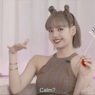 🪶 5e62747e Calm? 女人, 肖像, 微笑, 人, 问题, 冷静 telegram sticker