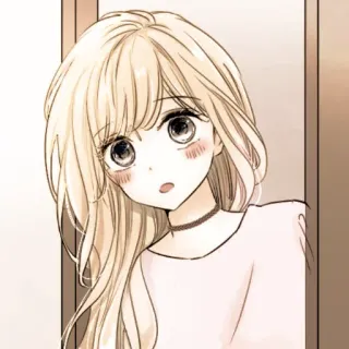 🦊 95c09c8e 动漫, 女孩, 卡通, 可爱, 颈链, 插画 whatsapp sticker