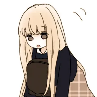 🦊 b61983f4 动漫女孩, 卡通, 可爱, 女性, 漫画, 插画 whatsapp sticker