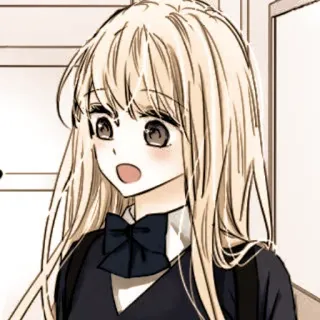 🦊 cd1d358e 动漫, 女学生, 漫画, 金发, 卡通 whatsapp sticker