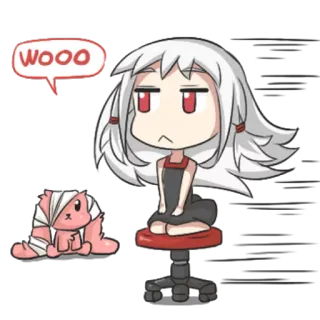 🍃 305a12d5 WOOO 动漫, Q版, 兔子, 受伤, 卡通, 贴纸 telegram sticker