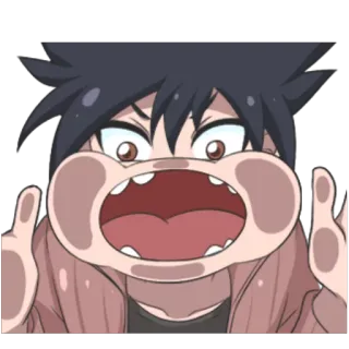 👻 345bf35b 动漫, 卡通, 角色, 手势, 生气 telegram sticker