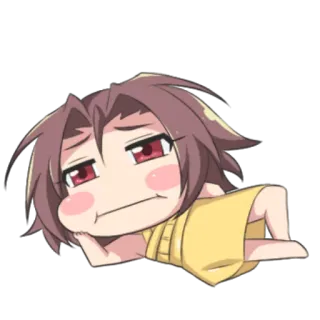 😪 47b17e37 动漫, Q版, 卡通, 躺, 可爱 telegram sticker